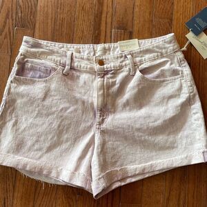 Women's Light Pink/Whitewash Denim Shorts NWT Size 14